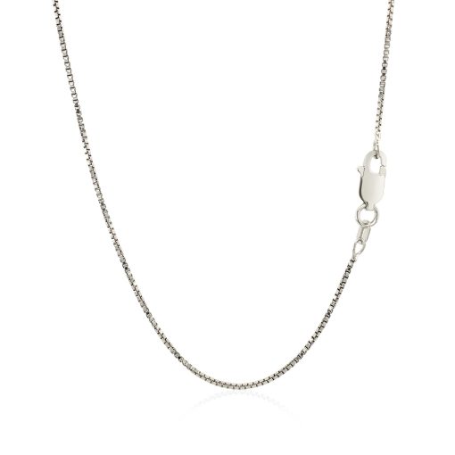 Sterling Silver Rhodium Plated Box Chain (1.10 mm) - Image 3
