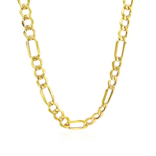10k Yellow Gold Lite Figaro Chain (6.60 mm) - Image 2
