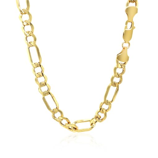 10k Yellow Gold Lite Figaro Chain (6.60 mm) - Image 3