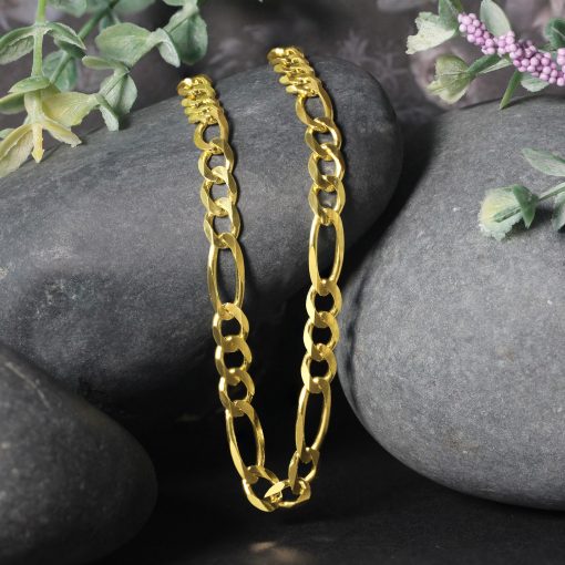 10K Yellow Gold Solid Figaro Chain (5.30 mm) - Image 5