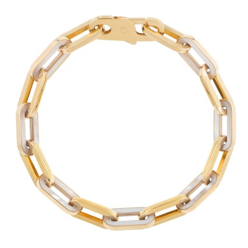 14k Yellow Gold MOP Paperclip Gem Link Bracelet (7.00 mm) - Image 2
