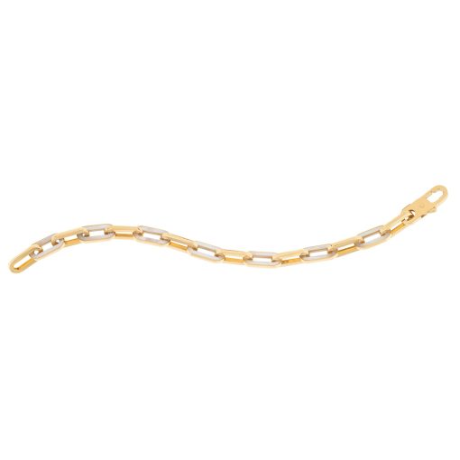 14k Yellow Gold MOP Paperclip Gem Link Bracelet (7.00 mm) - Image 3