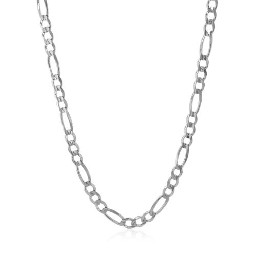 14k White Gold Solid Figaro Chain (3.80 mm) - Image 2