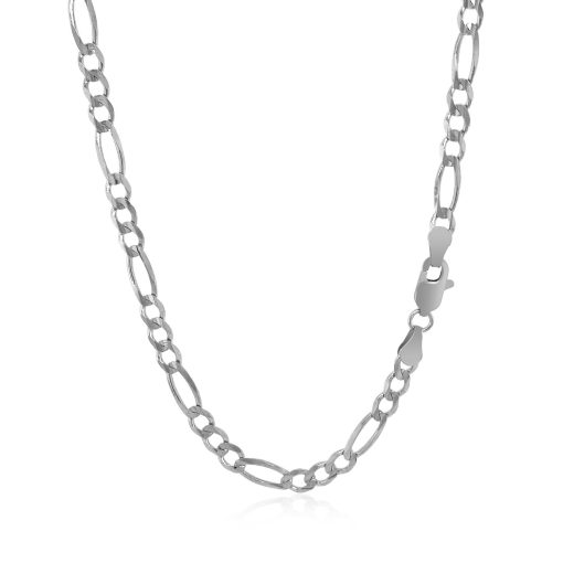 14k White Gold Solid Figaro Chain (3.80 mm) - Image 3