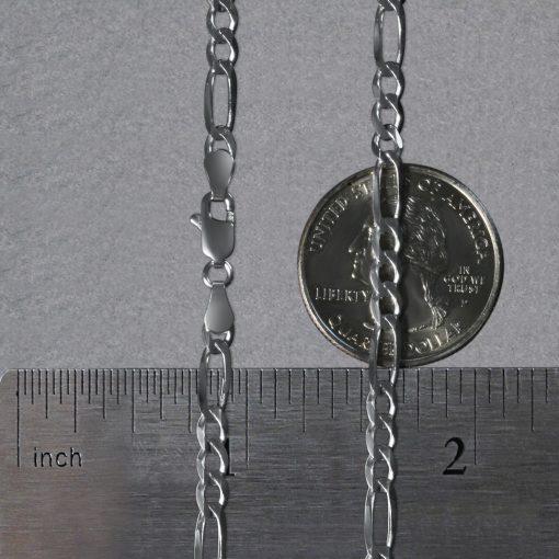 14k White Gold Solid Figaro Chain (3.80 mm) - Image 6