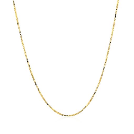 14k Yellow Gold Classic Box Chain (0.68 mm) - Image 2