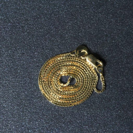 14k Yellow Gold Classic Box Chain (0.68 mm) - Image 6