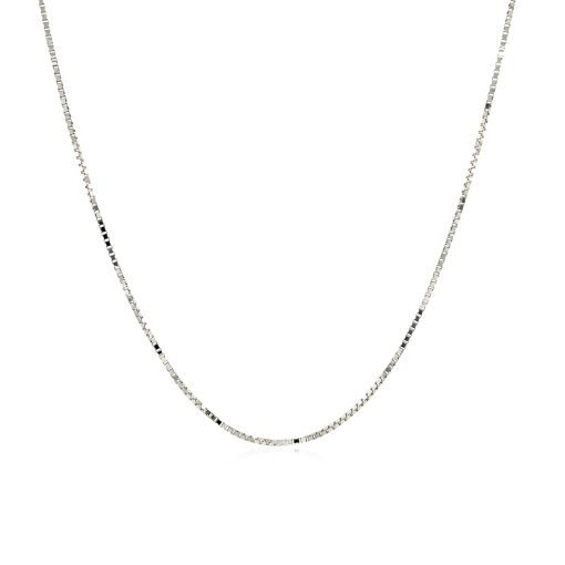 14k White Gold Adjustable Box Chain (0.70 mm) - Image 2