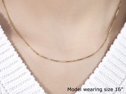 14k Yellow Gold Octagonal Box Chain (1.00 mm) - Image 4