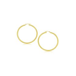 14k Yellow Gold Polished Hoop Earrings (3x15mm)