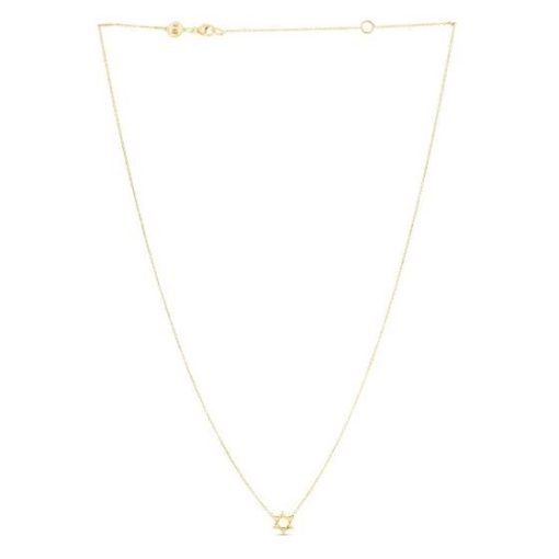 14k Yellow Gold Star of David Necklace - Image 2