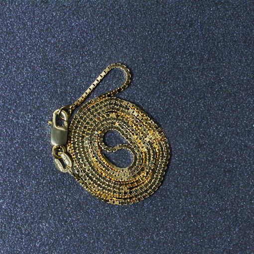 14k Yellow Gold Classic Box Chain (0.85 mm) - Image 6