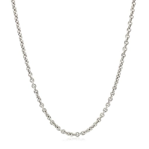 14k White Gold Forsantina Lite Cable Link Chain (2.30 mm) - Image 2