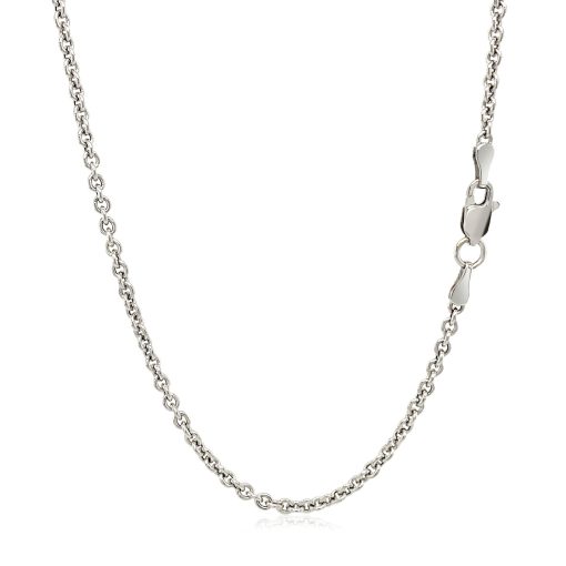 14k White Gold Forsantina Lite Cable Link Chain (2.30 mm) - Image 3