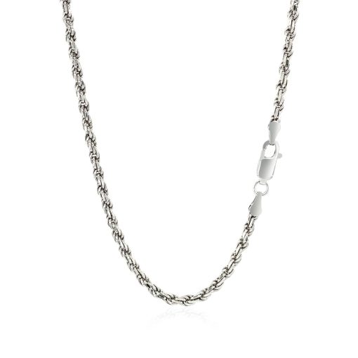 Sterling Silver Diamond Cut Rope Style Chain (2.90 mm) - Image 2
