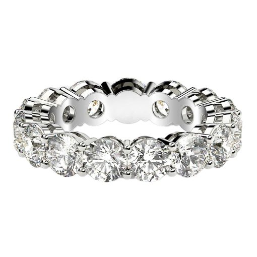 Round Cut Lab Grown Diamond Eternity Ring in 14k White Gold (5 cttw FG/VS2) - Image 2