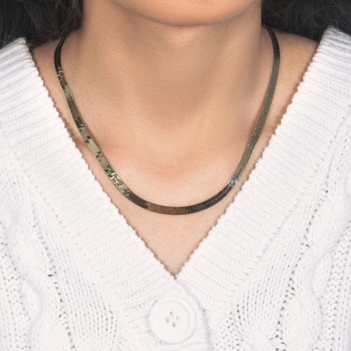14k Yellow Gold Super Flex Herringbone Chain (4.60 mm) - Image 6