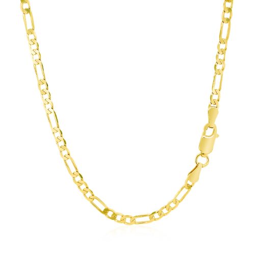14k Yellow Gold Solid Figaro Chain (3.00 mm) - Image 3