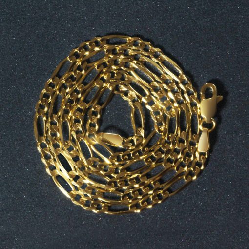 14k Yellow Gold Solid Figaro Chain (3.00 mm) - Image 6