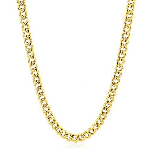 10k Yellow Gold Semi Solid Miami Cuban Chain (4.50 mm) - Image 2