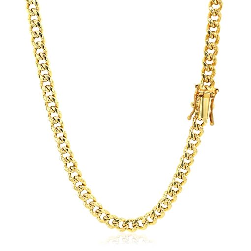 10k Yellow Gold Semi Solid Miami Cuban Chain (4.50 mm) - Image 3