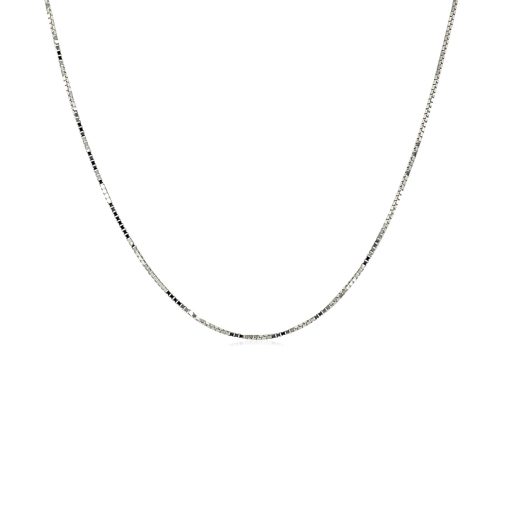 18k White Gold Box Chain 0.6mm (0.60 mm) - Image 2