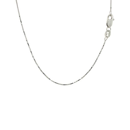 18k White Gold Box Chain 0.6mm (0.60 mm) - Image 3