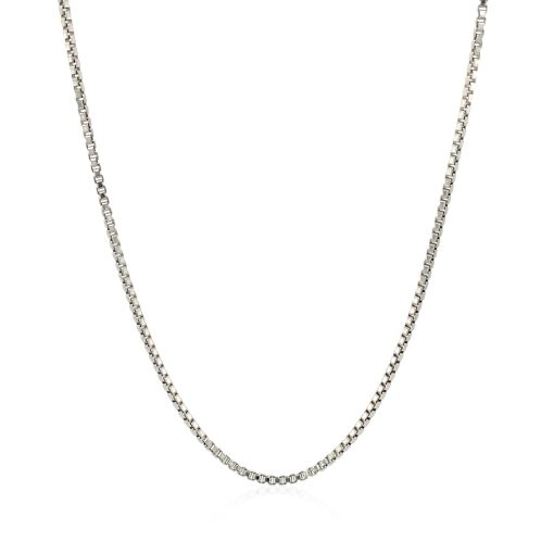 Sterling Silver Rhodium Plated Box Chain (1.30 mm) - Image 2