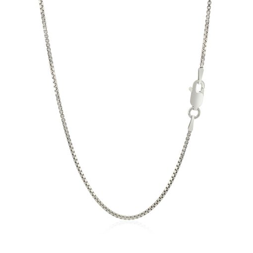 Sterling Silver Rhodium Plated Box Chain (1.30 mm) - Image 3
