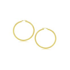 14k Yellow Gold Polished Hoop Earrings (3x20mm)