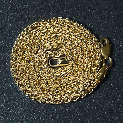 14k Yellow Gold  Light Weight Wheat Chain (2.40 mm) - Image 6