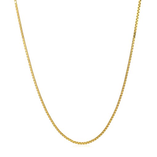 14k Yellow Gold Adjustable Box Chain (1.10 mm) - Image 2