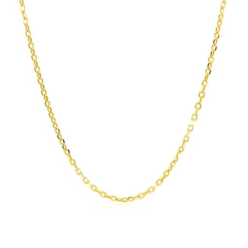 14k Yellow Gold Diamond Cut Cable Link Chain (1.50 mm) - Image 2