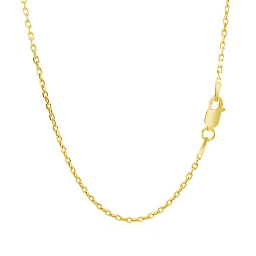 14k Yellow Gold Diamond Cut Cable Link Chain (1.50 mm) - Image 3