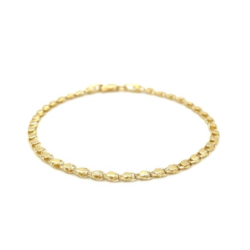 14k Yellow Gold Heart Bracelet (3.00 mm) - Image 2