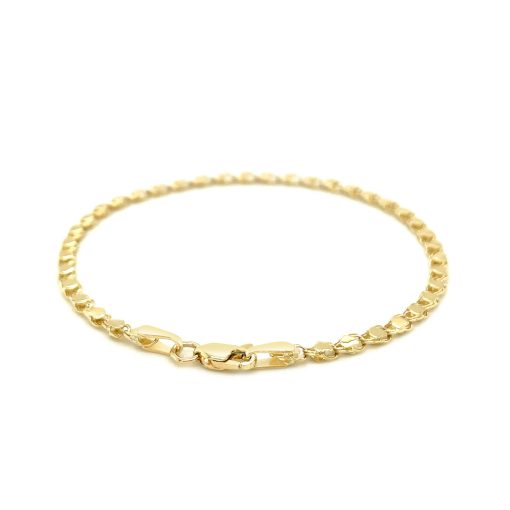 14k Yellow Gold Heart Bracelet (3.00 mm) - Image 3