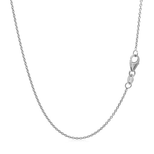 14k White Gold Round Cable Link Chain (1.10 mm) - Image 3