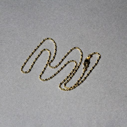 14k Yellow Gold Diamond-Cut Alternating Bead Chain (1.10 mm) - Image 5