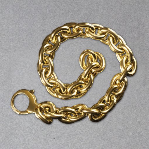 14k Yellow Gold Polished Cable Link Necklace - Image 3