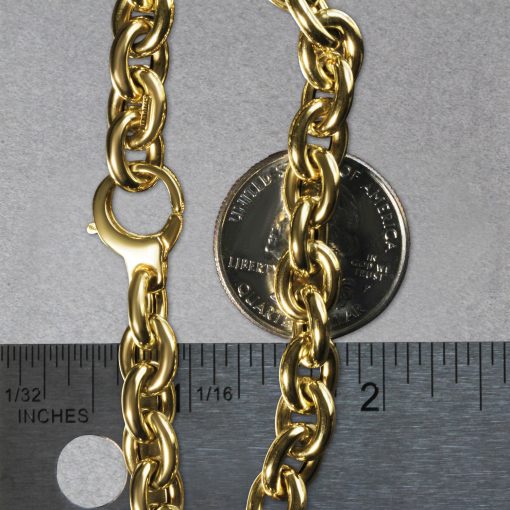14k Yellow Gold Polished Cable Link Necklace - Image 4