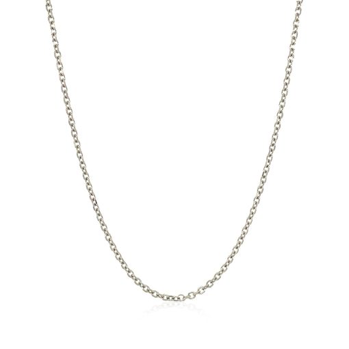 14k White Gold Diamond Cut Cable Link Chain (1.50 mm) - Image 2