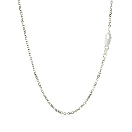 14k White Gold Diamond Cut Cable Link Chain (1.50 mm) - Image 3