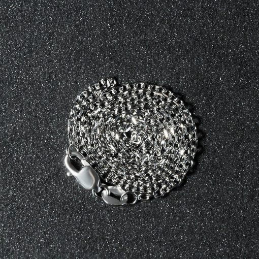 14k White Gold Diamond Cut Cable Link Chain (1.50 mm) - Image 6