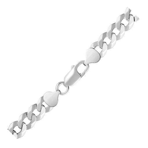 Rhodium Plated Sterling Silver Curb Style Chain (8.40 mm) - Image 3