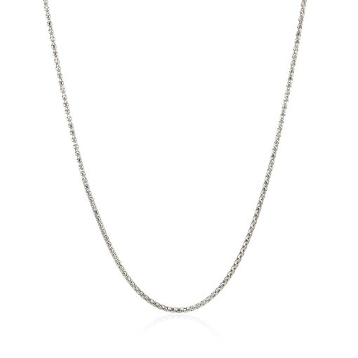 14k White Gold Adjustable Popcorn Chain (1.00 mm) - Image 2