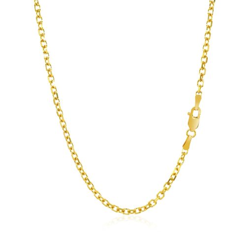 14k Yellow Gold Diamond Cut Cable Link Chain (2.20 mm) - Image 3