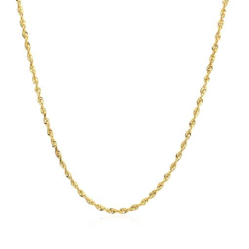 10k Yellow Gold Solid Diamond Cut Rope Chain (1.60 mm) - Image 2