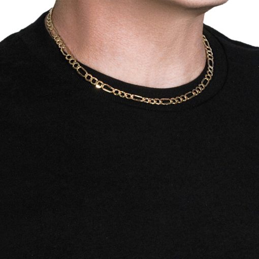 14k Yellow Gold Lite Figaro Chain (6.60 mm) - Image 4