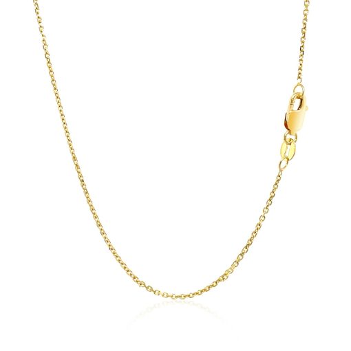 10k Yellow Gold Diamond Cut Cable Link Chain (1.10 mm) - Image 4
