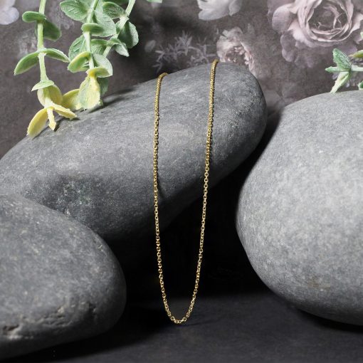 10k Yellow Gold Diamond Cut Cable Link Chain (1.10 mm) - Image 5